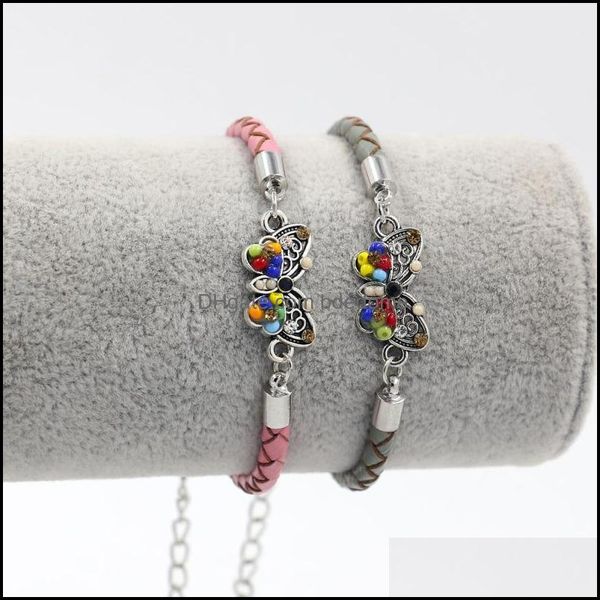 charm bracelets jewelry s2711 boehmian fashion colorf butterfly pendant braided leather rope bracelet drop deliver dh0ai, Golden;silver
charm bracelets jewelry s2711 boehmian fashion colorf butterfly pendant braided leather rope bracelet drop deliver dh0ai, Golden;silver
