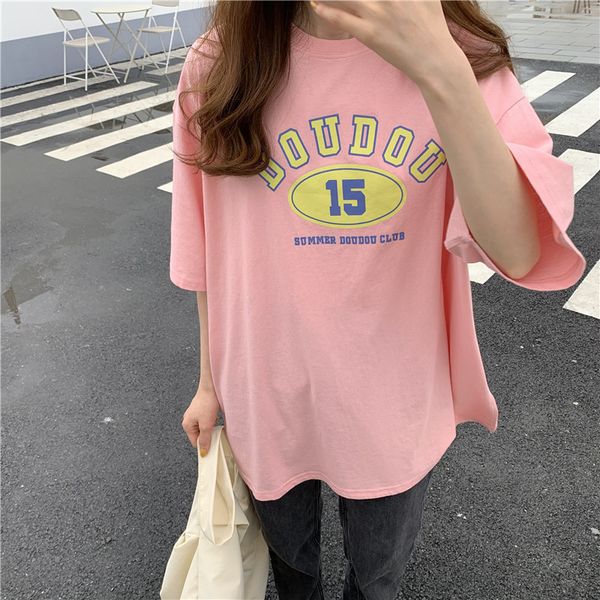 letter pattern printed all match loose casual short sleeve oneck fashion women college wind tshirts 210426, White
letter pattern printed all match loose casual short sleeve oneck fashion women college wind tshirts 210426, White