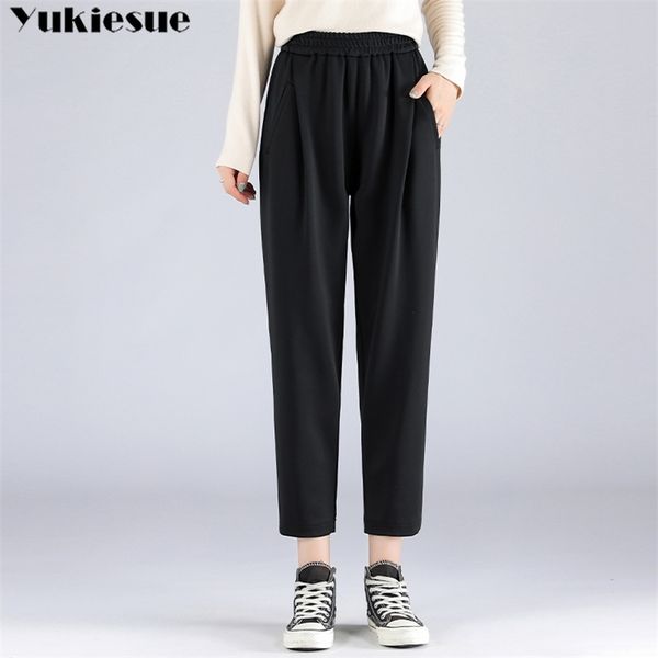 new spring winter women clothing straight overalls casual harem pants korean elastic waist cargo pants women plus size 210412, Black;white
new spring winter women clothing straight overalls casual harem pants korean elastic waist cargo pants women plus size 210412, Black;white