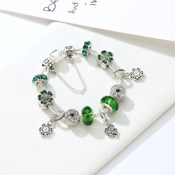 four leaf glass beads fit for charm braclets 925 silver bangle clover charms pendant diy student jewelry for girl women with bag o202g, Golden;silver
four leaf glass beads fit for charm braclets 925 silver bangle clover charms pendant diy student jewelry for girl women with bag o202g, Golden;silver