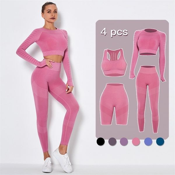 4pcs seamless women yoga set workout sportswear gym clothing fitness long sleeve crop high waist leggings short suits 220330, Gray
4pcs seamless women yoga set workout sportswear gym clothing fitness long sleeve crop high waist leggings short suits 220330, Gray