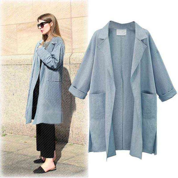 women's trench coats spring autumn women coat plus size fashion casual loose solid pocket thin style cotton linen for outerwear t220811, Tan;black
women's trench coats spring autumn women coat plus size fashion casual loose solid pocket thin style cotton linen for outerwear t220811, Tan;black