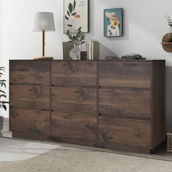 9 drawer dresser dark brown