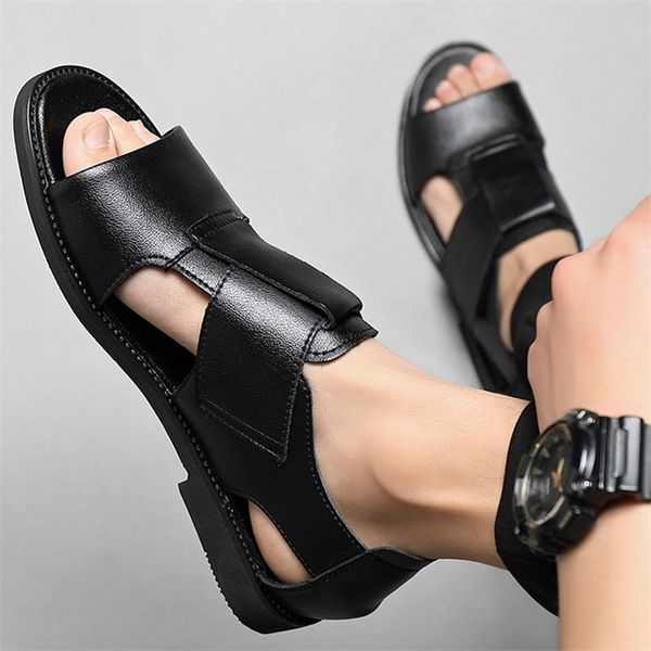 summer men sandals high qualit leather casual shoes breathable beach outdoor slippers black brown big size 220426
summer men sandals high qualit leather casual shoes breathable beach outdoor slippers black brown big size 220426
