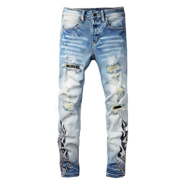 men's jeans 835 street fashion hole patch jeans high men's personalized printing design slim zipper leggings 5sdo, Blue
men's jeans 835 street fashion hole patch jeans high men's personalized printing design slim zipper leggings 5sdo, Blue