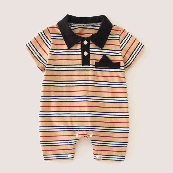 summer fashion baby boy clothes short-sleeved striped newborn boy girl romper g220510, Blue
summer fashion baby boy clothes short-sleeved striped newborn boy girl romper g220510, Blue