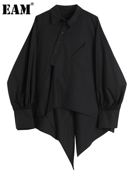 eam women black irregular big size blouse lapel long sleeve loose fit shirt fashion spring summer 1de0299 220809, White
eam women black irregular big size blouse lapel long sleeve loose fit shirt fashion spring summer 1de0299 220809, White