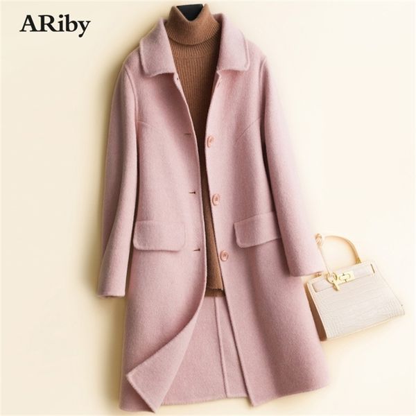 ariby double sided cashmere coat women s long woolen coat new 100 pure wool twill thickened lapel jacket coat lj201106, Black
ariby double sided cashmere coat women s long woolen coat new 100 pure wool twill thickened lapel jacket coat lj201106, Black
