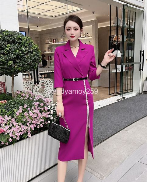 casual dresses spring and summer women's wear lapel medium sleeve temperament slim professional dress, Black;gray
casual dresses spring and summer women's wear lapel medium sleeve temperament slim professional dress, Black;gray
