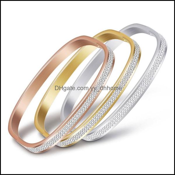 bangle bracelets jewelry new rose gold/gold/sier bangles stainless steel 2 row sparkling cubic zirconia open bracelet for women drop deliv, Black
bangle bracelets jewelry new rose gold/gold/sier bangles stainless steel 2 row sparkling cubic zirconia open bracelet for women drop deliv, Black