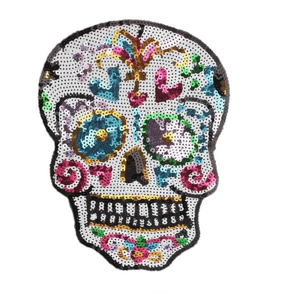 sewing notions big size skull head patches for clothing sequins biker badge embroidery fabric patch sequined diy clothes stickers 26cm, Black
sewing notions big size skull head patches for clothing sequins biker badge embroidery fabric patch sequined diy clothes stickers 26cm, Black