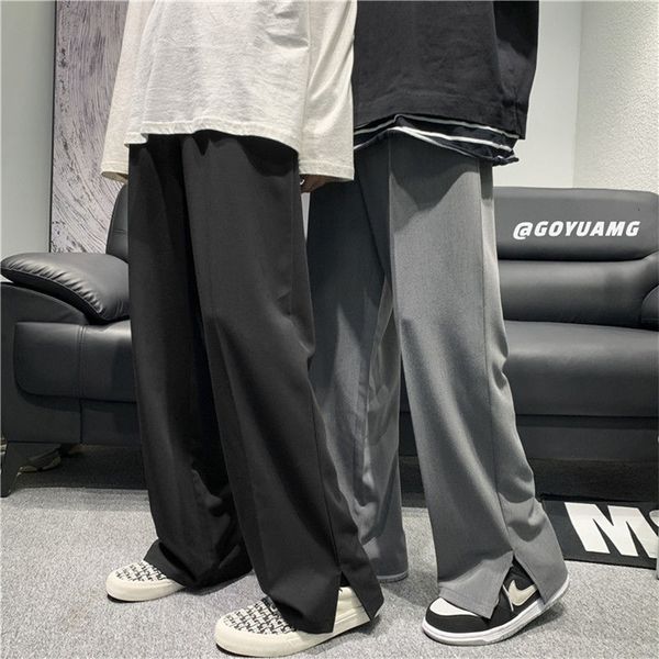 privathinker korean side slit men straight pants streetwear solid color black casual long pant loose trousers 220617
privathinker korean side slit men straight pants streetwear solid color black casual long pant loose trousers 220617