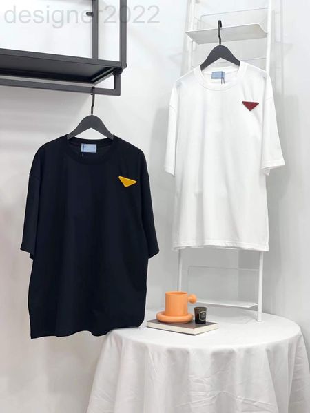 women's t-shirt designer correct version p house triangular leather label short sleeve t-shirt p inverted triangle badge brooch fashion, White
women's t-shirt designer correct version p house triangular leather label short sleeve t-shirt p inverted triangle badge brooch fashion, White