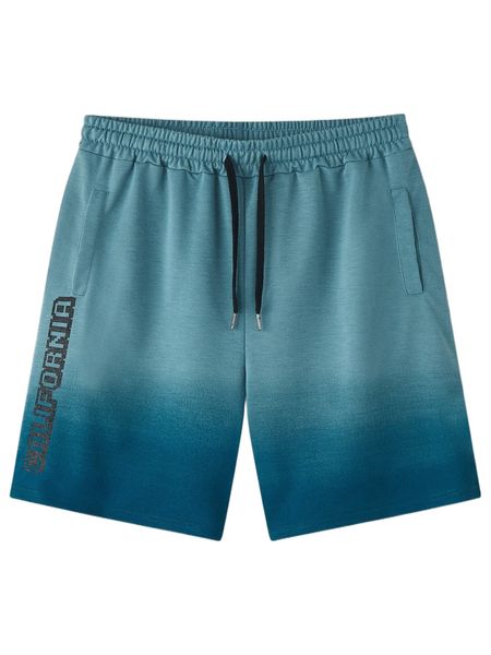 men ombre & letter graphic shorts j0i3#, White;black