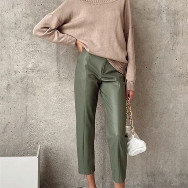 yiyiyouni high waisted pu leather pant casual zipper-up straight trousers black white pockets female 220325
yiyiyouni high waisted pu leather pant casual zipper-up straight trousers black white pockets female 220325