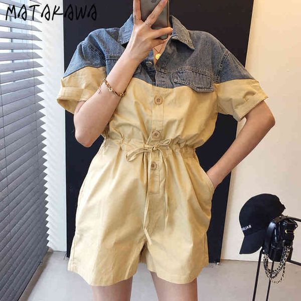 drawstring waist short women jumpsuit korea lapel denim stitching jumpsuits single breasted overalls ropa de mujer 210506, Black;white
drawstring waist short women jumpsuit korea lapel denim stitching jumpsuits single breasted overalls ropa de mujer 210506, Black;white
