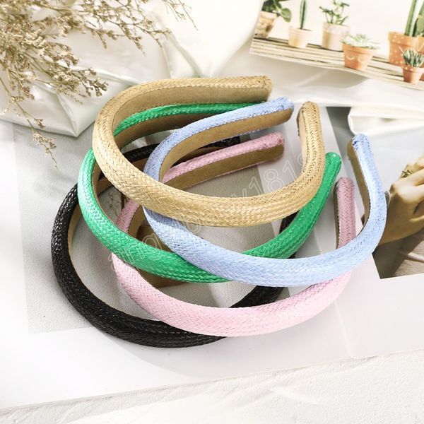 straw headband women fashion bezel hairbands for girls solid color retro headwear hair accessories, Slivery;white
straw headband women fashion bezel hairbands for girls solid color retro headwear hair accessories, Slivery;white