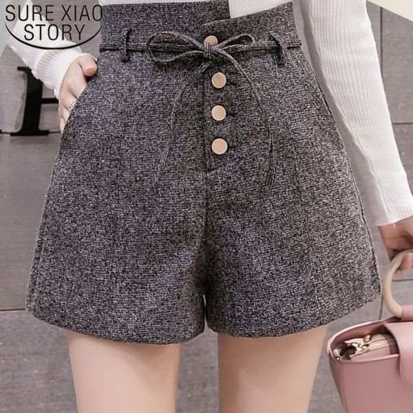 high waist shorts fashion women autumn winter short pants casual grey black khaki women shorts wide leg 6301 50 y200403, White;black
high waist shorts fashion women autumn winter short pants casual grey black khaki women shorts wide leg 6301 50 y200403, White;black