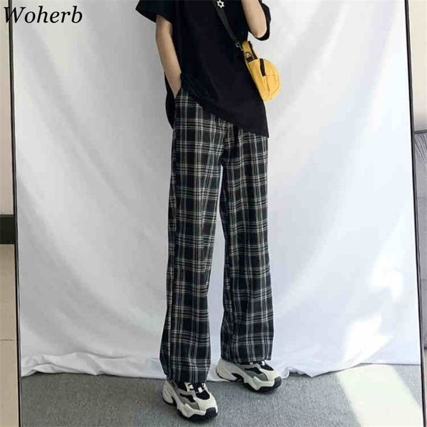 woherb vintage plaid pants women new harajuku ankle length wide leg pants korean streetwear girls trousers pantalon femme t200617, Black;white
woherb vintage plaid pants women new harajuku ankle length wide leg pants korean streetwear girls trousers pantalon femme t200617, Black;white