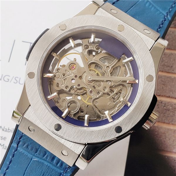 men's mechanical watch automatic movement waterproof design rubber strap sapphire mirror black hollow design dial, Slivery;brown
men's mechanical watch automatic movement waterproof design rubber strap sapphire mirror black hollow design dial, Slivery;brown