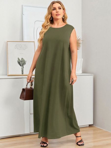 plus solid maxi tank dress f8pt#, Black
plus solid maxi tank dress f8pt#, Black