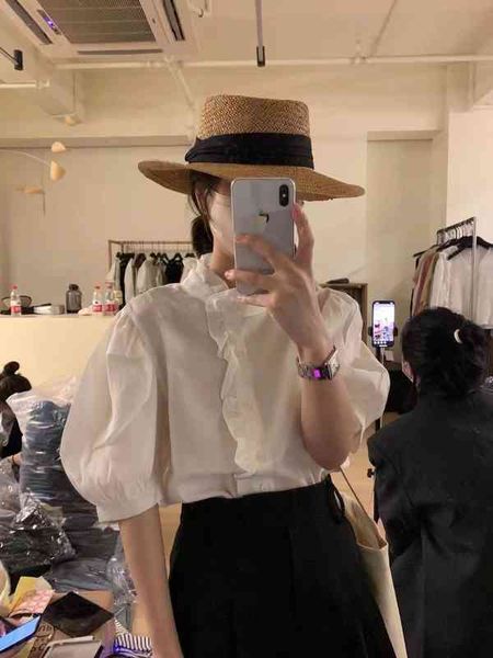 women's knits tees now the summer south korea dongdamen french lace collar diagonal design bubble sleeve shirt lv8e, White
women's knits tees now the summer south korea dongdamen french lace collar diagonal design bubble sleeve shirt lv8e, White
