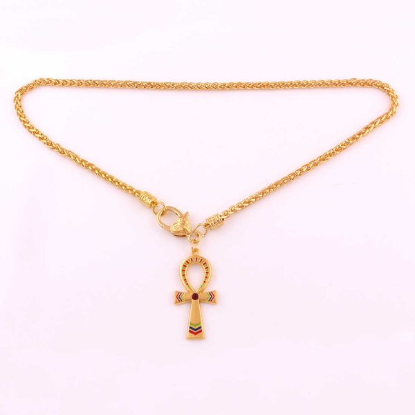 l16 good egyptian ankh cross wheat chain/sneak chain necklace, Silver
l16 good egyptian ankh cross wheat chain/sneak chain necklace, Silver