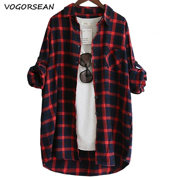 women blouse shirt loose casual plaid shirts long sleeve large size blouses red green 220715, White
women blouse shirt loose casual plaid shirts long sleeve large size blouses red green 220715, White