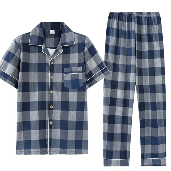 summer pajamas 100 cotton men s pajama sets turn down collar cardigan soft plus size l male pyjamas short shirts long pants lj201112, Black;brown
summer pajamas 100 cotton men s pajama sets turn down collar cardigan soft plus size l male pyjamas short shirts long pants lj201112, Black;brown