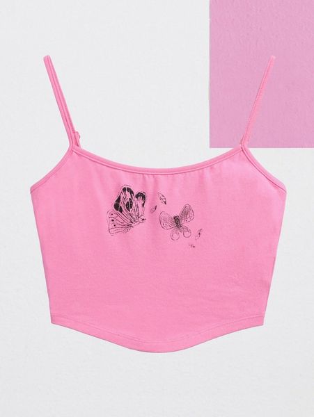 x esther tang art butterfly print cami d45j#, White
x esther tang art butterfly print cami d45j#, White