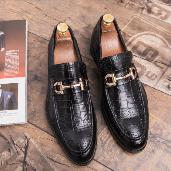 men formal business brogue shoes luxury crocodile dress shoes male casual genuine leather wedding party loafers da068, Black
men formal business brogue shoes luxury crocodile dress shoes male casual genuine leather wedding party loafers da068, Black