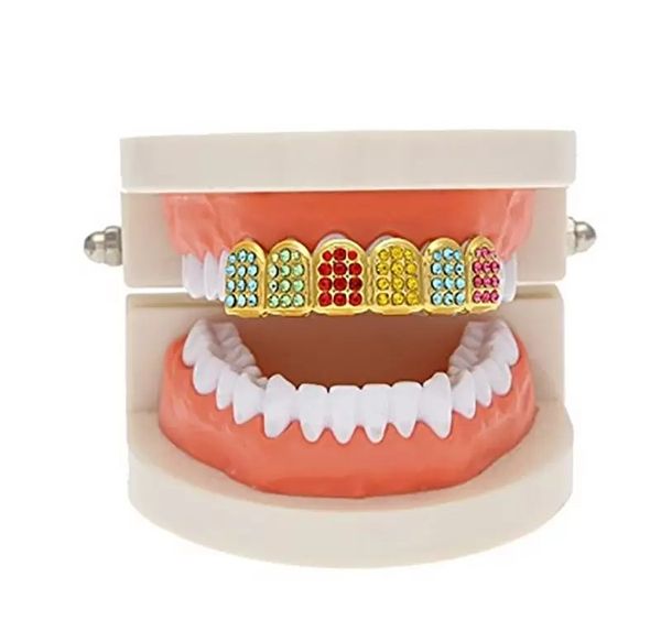 new gold plated hip hop bling bling teeth fangs grillz caps grill rapper colorful zircon set christmas party gift, Black
new gold plated hip hop bling bling teeth fangs grillz caps grill rapper colorful zircon set christmas party gift, Black