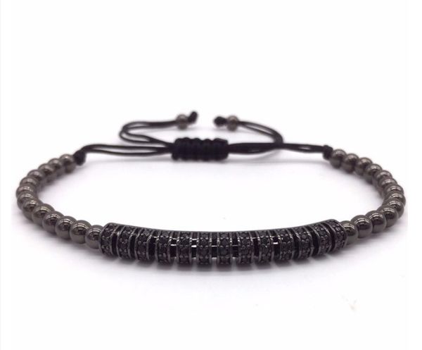 gold silver micro pave cz cubic zirconia rope adjusted copper beads bracelet spacer jth3 charm braided bangles women, Black
gold silver micro pave cz cubic zirconia rope adjusted copper beads bracelet spacer jth3 charm braided bangles women, Black