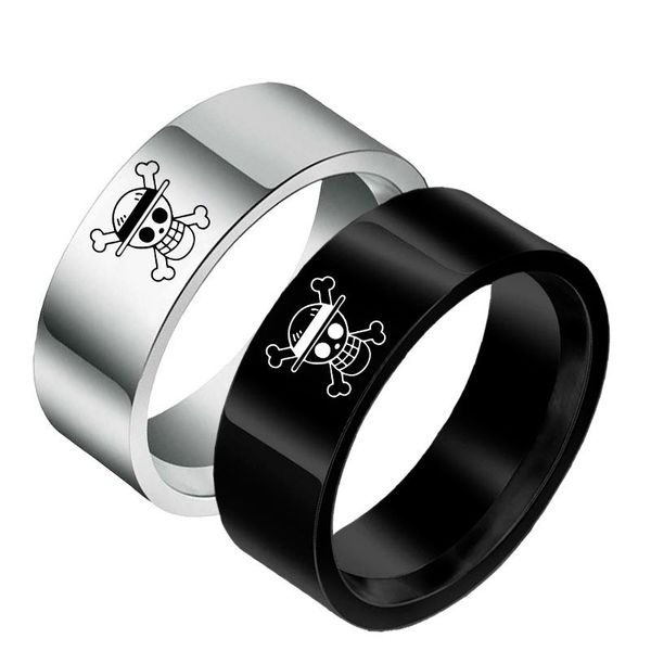 8mm stainless steel one piece monkey d luffy skull band rings for men women trendy metal finger ring anime fans cosplay party jewelry access, Silver
8mm stainless steel one piece monkey d luffy skull band rings for men women trendy metal finger ring anime fans cosplay party jewelry access, Silver