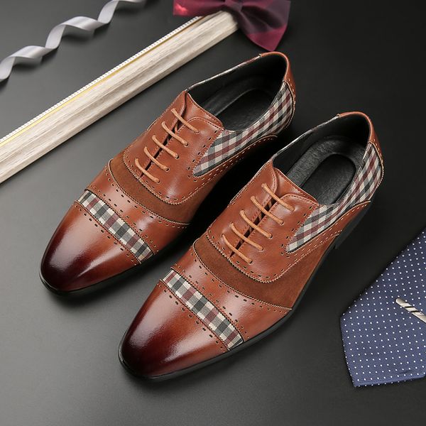 Men Elegant Oxford Shoes Color-blocking PU Stitching Retro Plaid Round Toe Lace-up Fashion Business Casual Daily Dress Shoes, Clear
Men Elegant Oxford Shoes Color-blocking PU Stitching Retro Plaid Round Toe Lace-up Fashion Business Casual Daily Dress Shoes, Clear