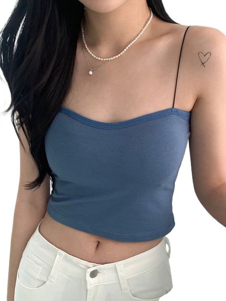 dazy solid crop cami p7wq#, White
