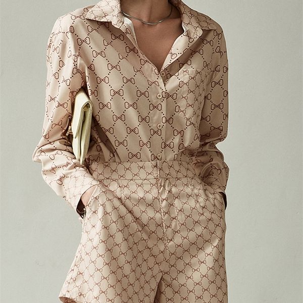 berrygo elegant short sets silk shirt for women fashion long sleeve pocket print two piece summer casual work satin 220706, White
berrygo elegant short sets silk shirt for women fashion long sleeve pocket print two piece summer casual work satin 220706, White