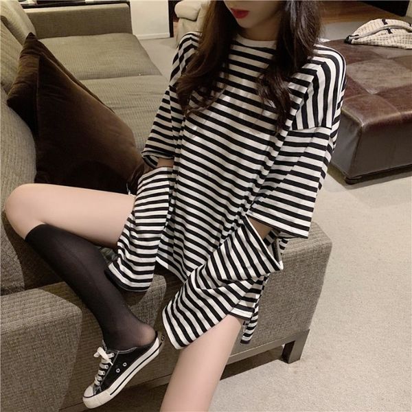korean striped wild loose woman tshirts spring long sleeve oneck casual women fashion clothing 210506, White
korean striped wild loose woman tshirts spring long sleeve oneck casual women fashion clothing 210506, White