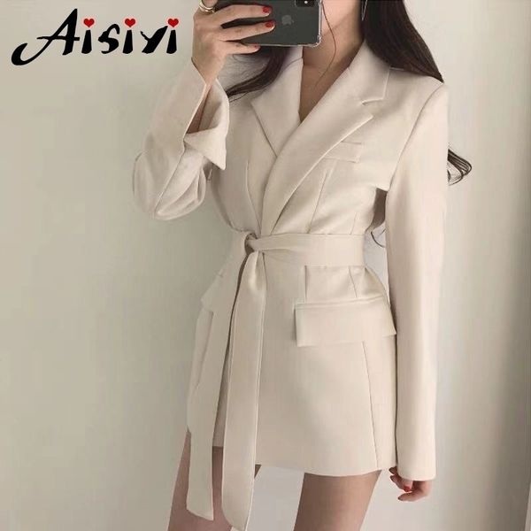 women blazers and jackets white korean womens blazer long suit jacket black blazer female cape long sleeve womens suit y200107, White;black
women blazers and jackets white korean womens blazer long suit jacket black blazer female cape long sleeve womens suit y200107, White;black