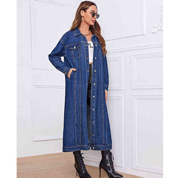 long denim jacket spring autumn new casual loose mid-length denim shirt jacket women fashion wild denim coat jean jacket l220714, Black;brown
long denim jacket spring autumn new casual loose mid-length denim shirt jacket women fashion wild denim coat jean jacket l220714, Black;brown