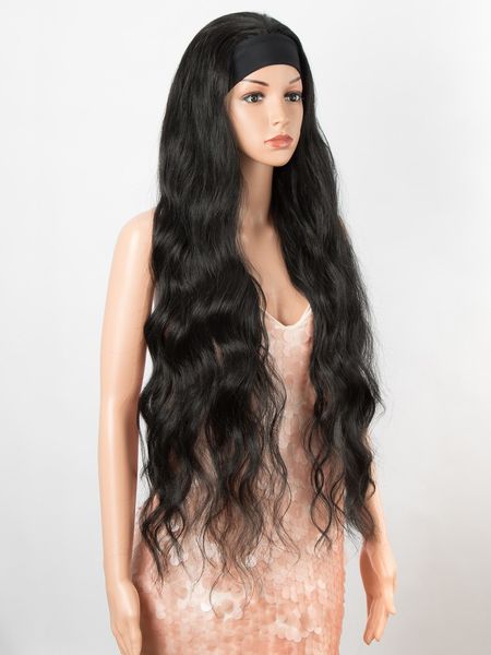 long curly synthetic half wig with headband, Golden;white
long curly synthetic half wig with headband, Golden;white