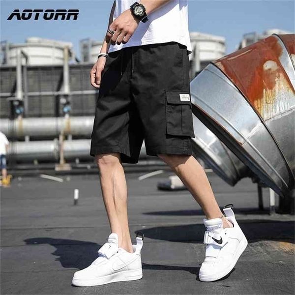 harajuku casual men summer fashion cargo mens work men's sport short pants male shorts 210330, White;black 
harajuku casual men summer fashion cargo mens work men's sport short pants male shorts 210330, White;black