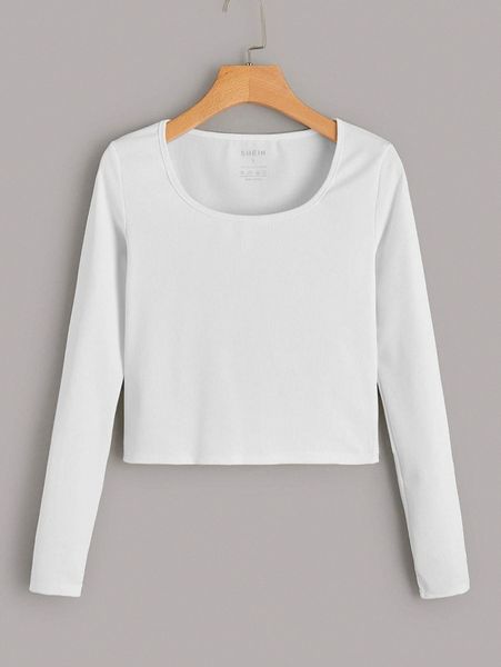 scoop neck ribbed knit tee z4ma#, White
scoop neck ribbed knit tee z4ma#, White