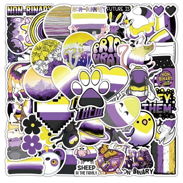 pack of 60pcs wholesale nonbinary pride stickers no-duplicate waterproof for luggage skateboard notebook helmet water bottle phone car decal
pack of 60pcs wholesale nonbinary pride stickers no-duplicate waterproof for luggage skateboard notebook helmet water bottle phone car decal