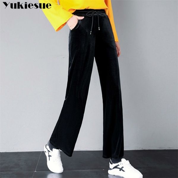 winter gold velvet pants for women elastic waist women s wide leg pants female casual loose thick warm trousers plus size 210412, Black;white
winter gold velvet pants for women elastic waist women s wide leg pants female casual loose thick warm trousers plus size 210412, Black;white