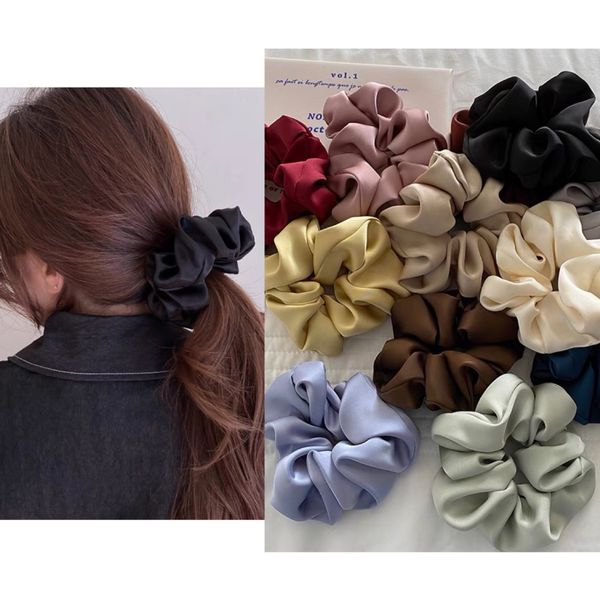 elegant silk elastics hair band solid color scrunchies for women girl ponytail holder rope korean hairband hair accessoires 10pcs, Slivery;white 
elegant silk elastics hair band solid color scrunchies for women girl ponytail holder rope korean hairband hair accessoires 10pcs, Slivery;white