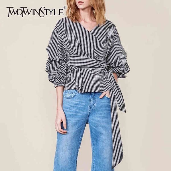 elegant lace up bowknot shirt for women v neck long sleeve plaid casual blouse female fashion clothing spring 210423, White
elegant lace up bowknot shirt for women v neck long sleeve plaid casual blouse female fashion clothing spring 210423, White