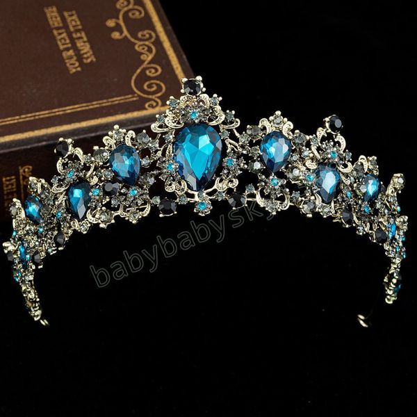 vintage teal crystal bride crown women headdress bridal tiaras and crowns party wedding hair jewelry accessories, Slivery;white
vintage teal crystal bride crown women headdress bridal tiaras and crowns party wedding hair jewelry accessories, Slivery;white