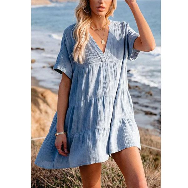 casual dresses 2022 summer v neck ruffle dress women loose elegant mini ladies solid color short vestido, Black;gray
casual dresses 2022 summer v neck ruffle dress women loose elegant mini ladies solid color short vestido, Black;gray
