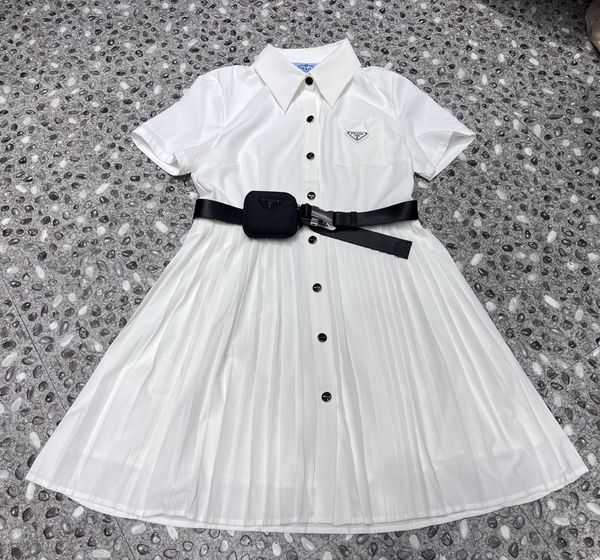 casual dresses designer p home 22 spring and summer new slim dress pocket inverted triangular label waist packaging decoration hem pleated s, Black;gray
casual dresses designer p home 22 spring and summer new slim dress pocket inverted triangular label waist packaging decoration hem pleated s, Black;gray